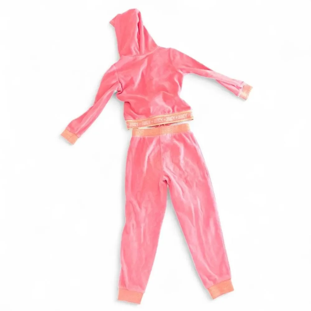 Juicy Couture Kids tracksuit Size 5 pink y2k